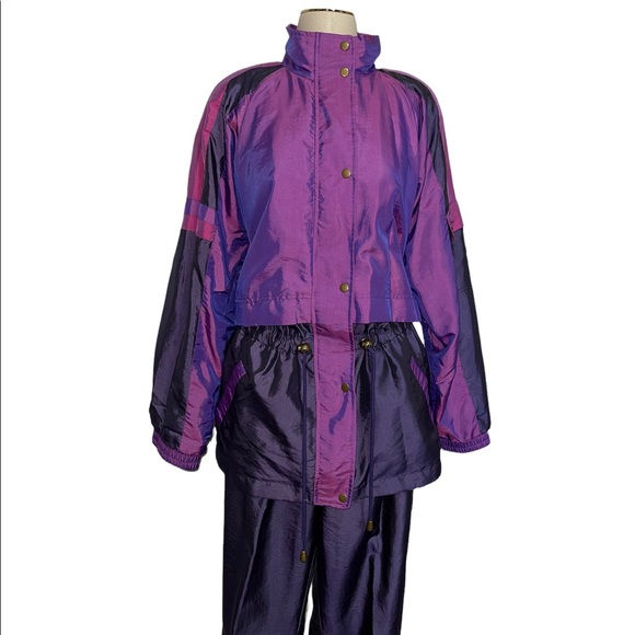 WILD! 90s Vintage Purple Iridescent Tracksuit | Size XL - Picture 11 of 16